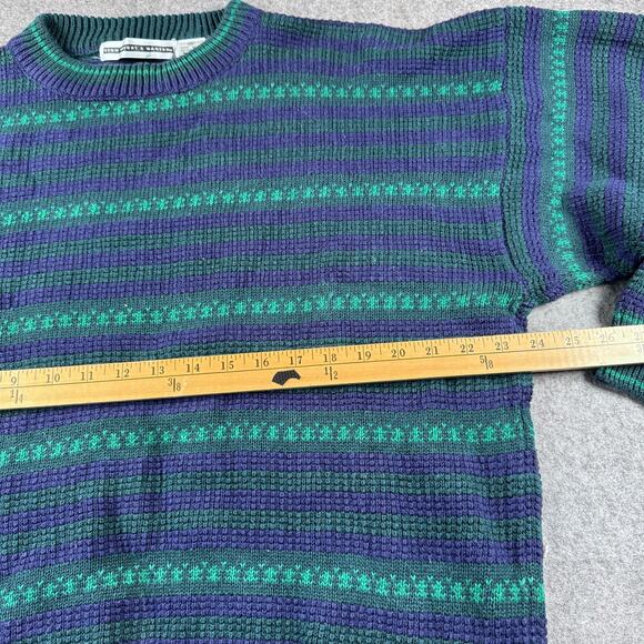 Fenn Wright & Manson XL Blue Striped Oversized Chunky Knit Sweater - Picture 4 of 7